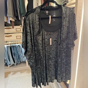 Victoria's Secret Black Crushed Velvet set